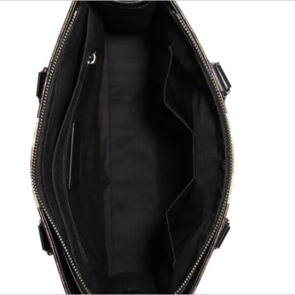 Coach Graham Structured Tote In Blocked Signature Canvas Varsity Stripe - Picture 16 of 16